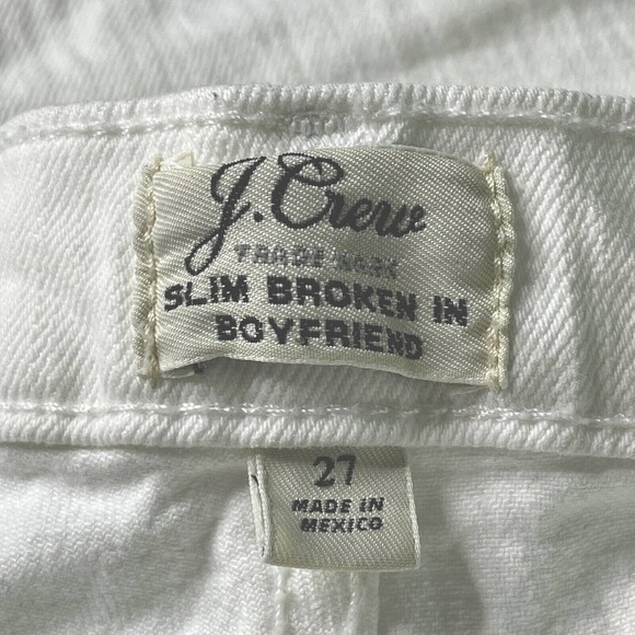 J. Crew White Slim Broken In Boyfriend Jeans 27 Cotton Stretch #C1008 - Picture 5 of 6